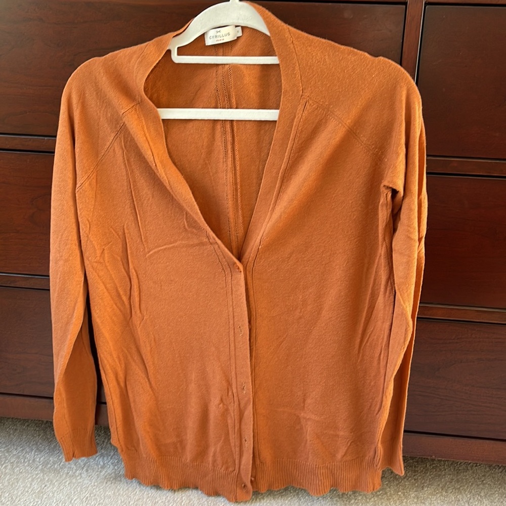Cyrillus Pumpkin Cardigan Size Small from Paris
